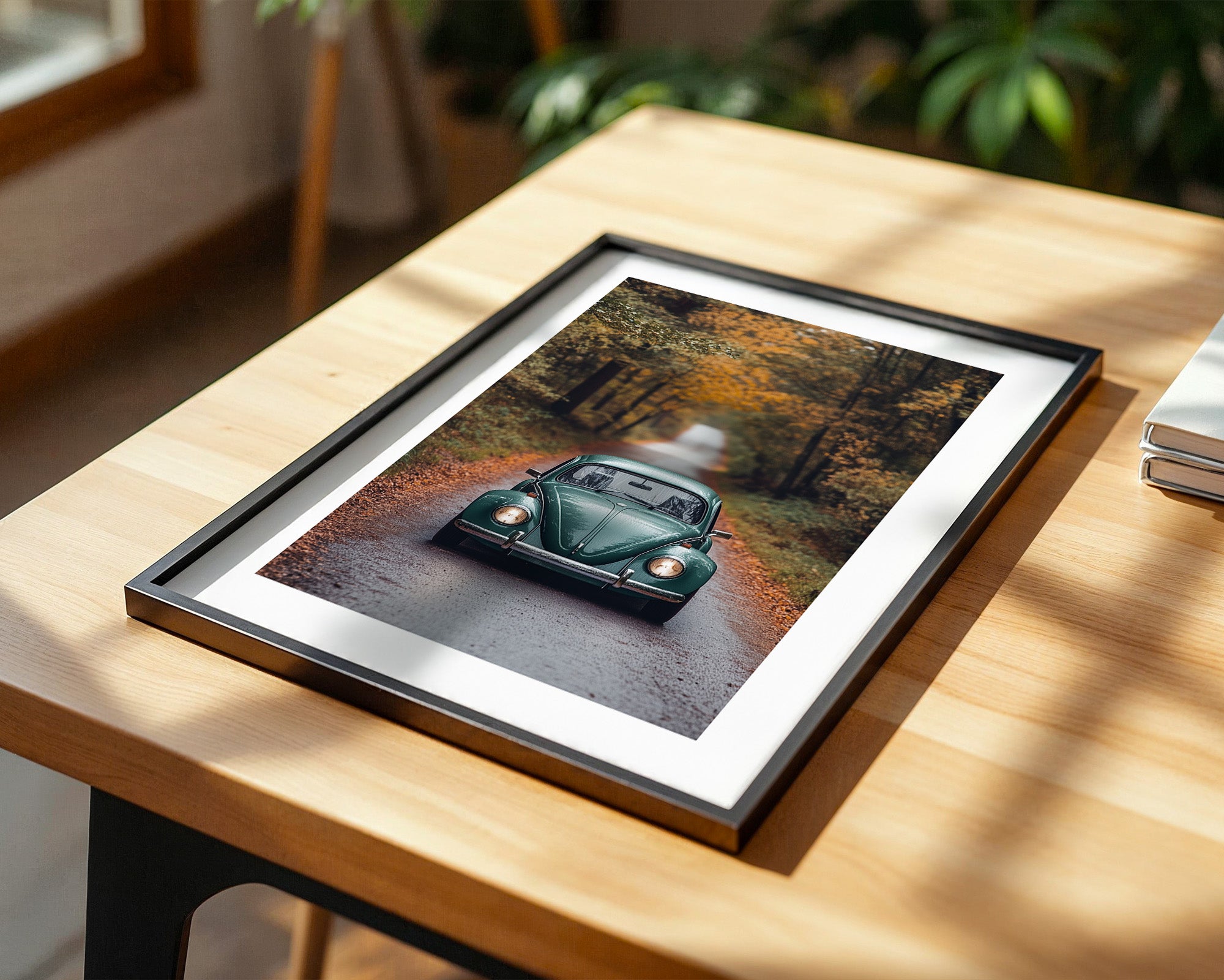 Grüner Käfer Herbststraße