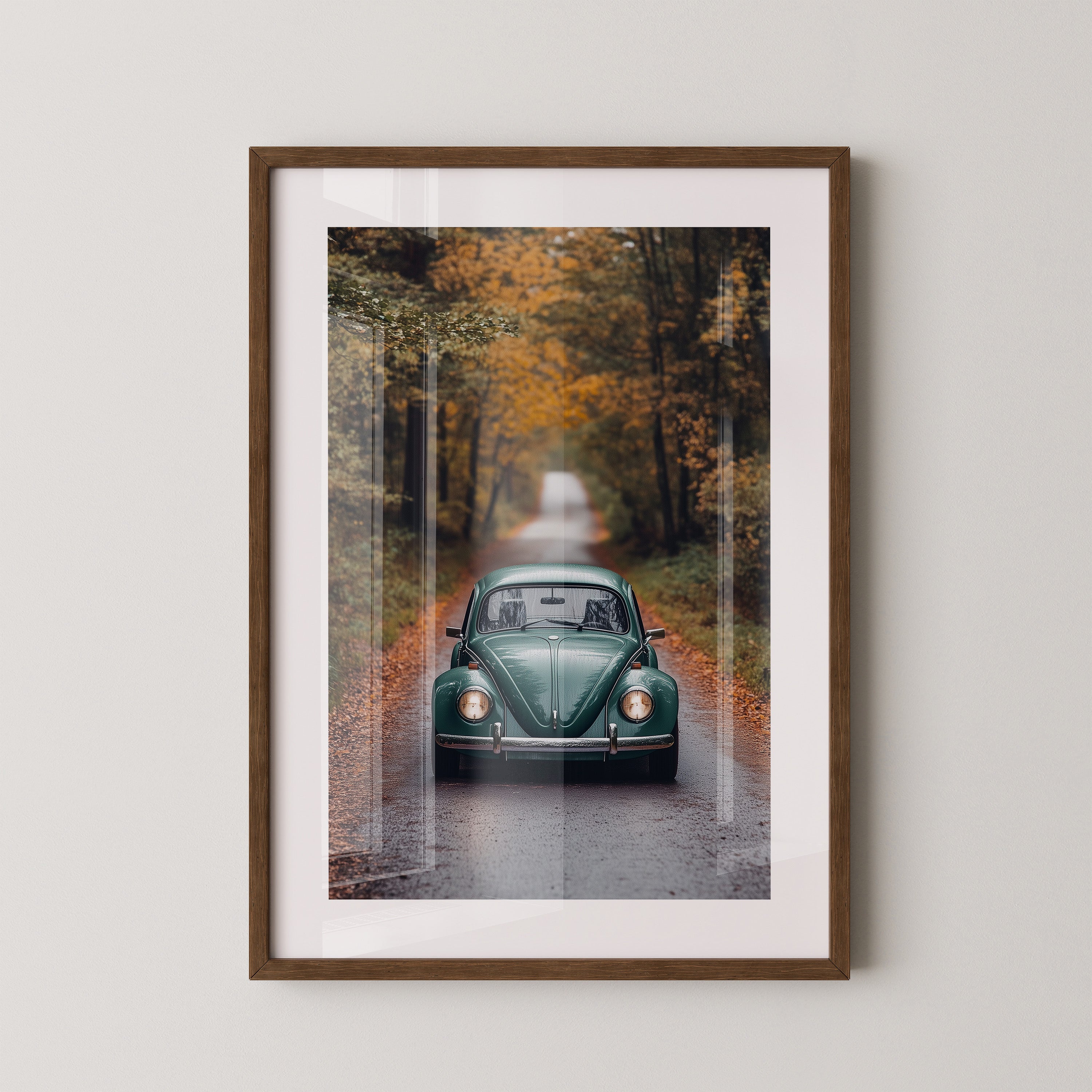 Grüner Käfer Herbststraße