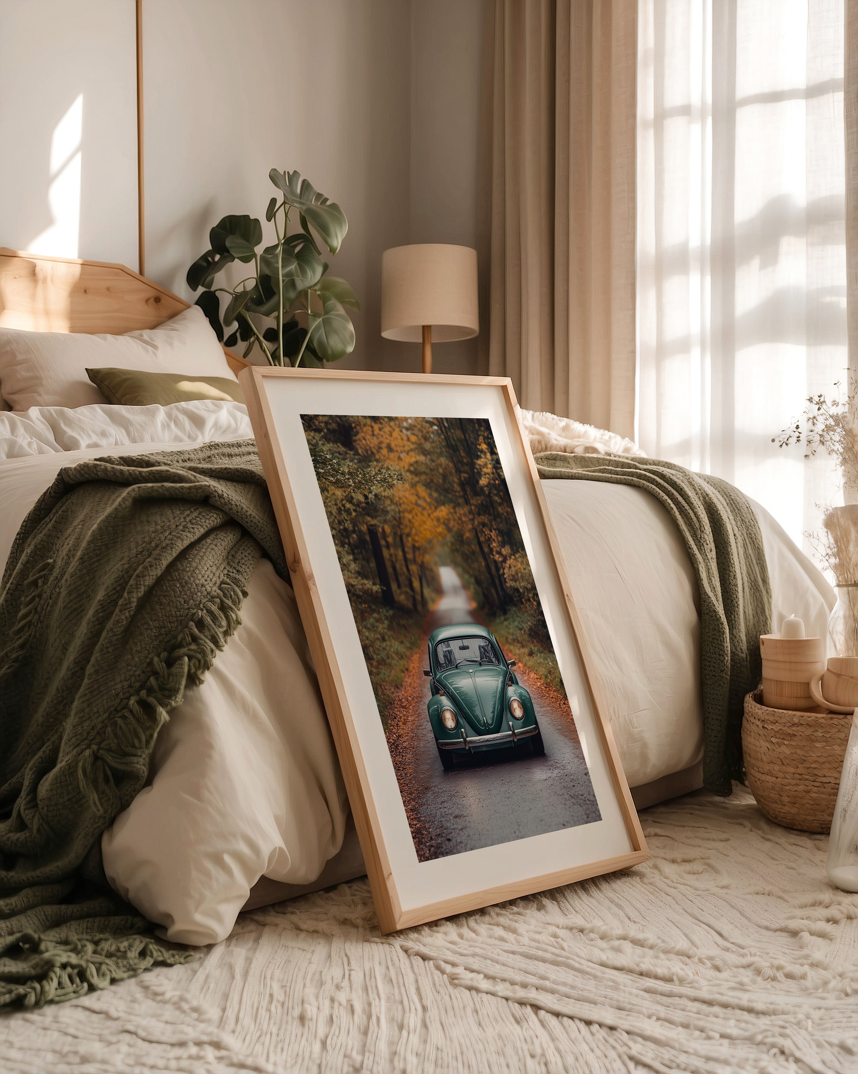 Grüner Käfer Herbststraße