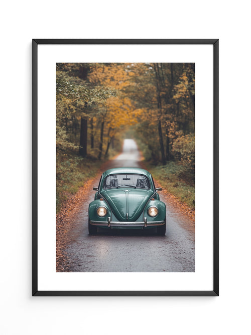 Grüner Käfer Herbststraße