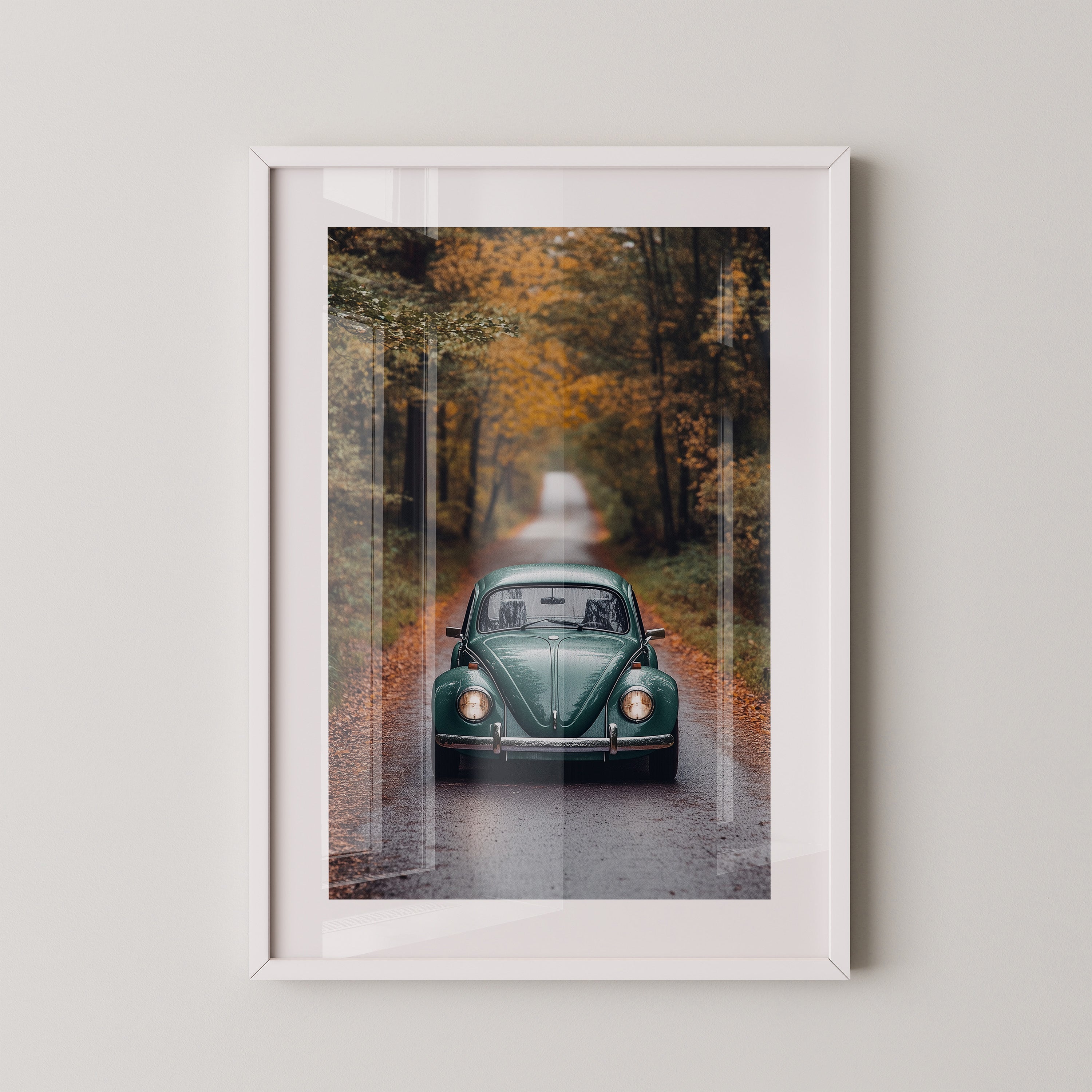 Grüner Käfer Herbststraße