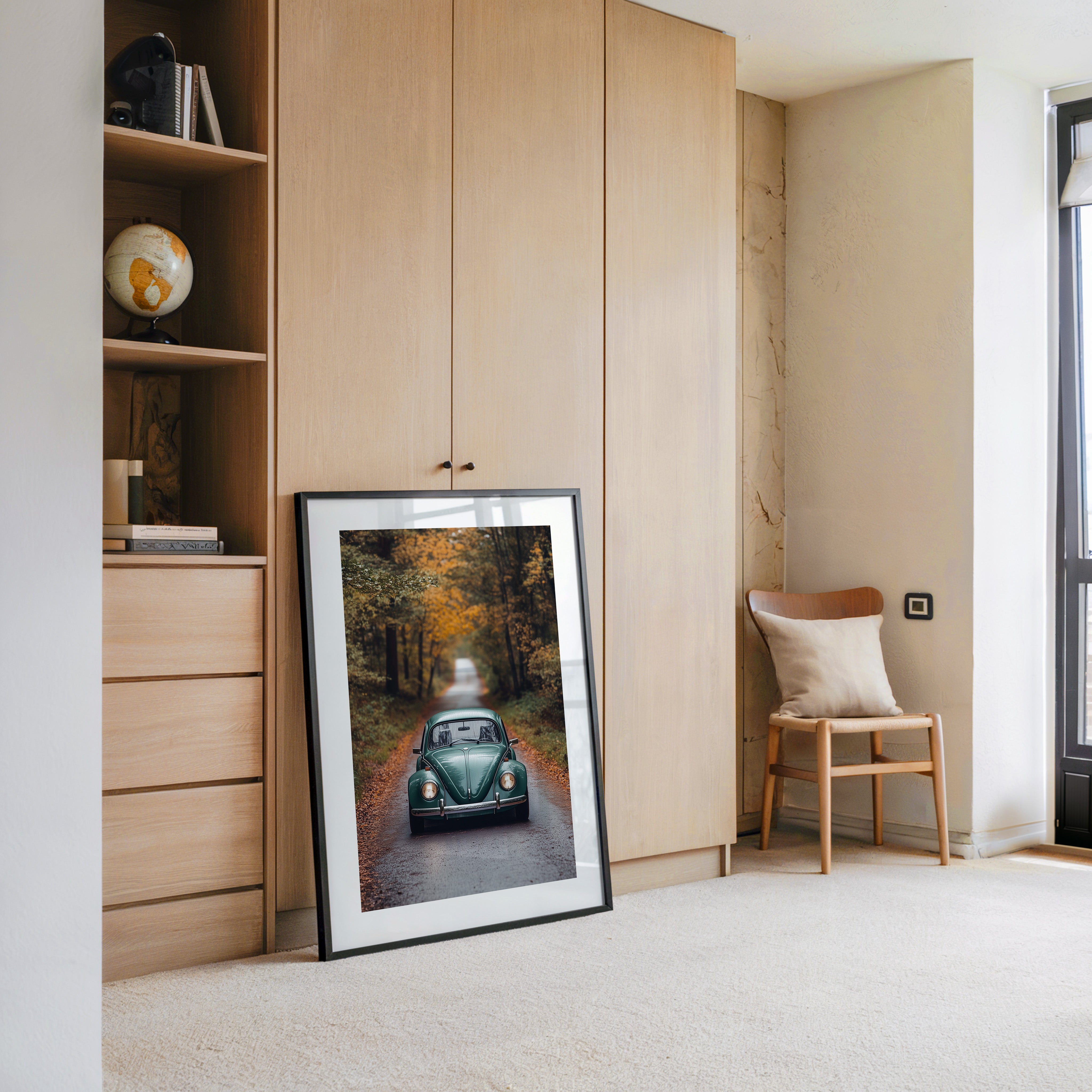 Grüner Käfer Herbststraße