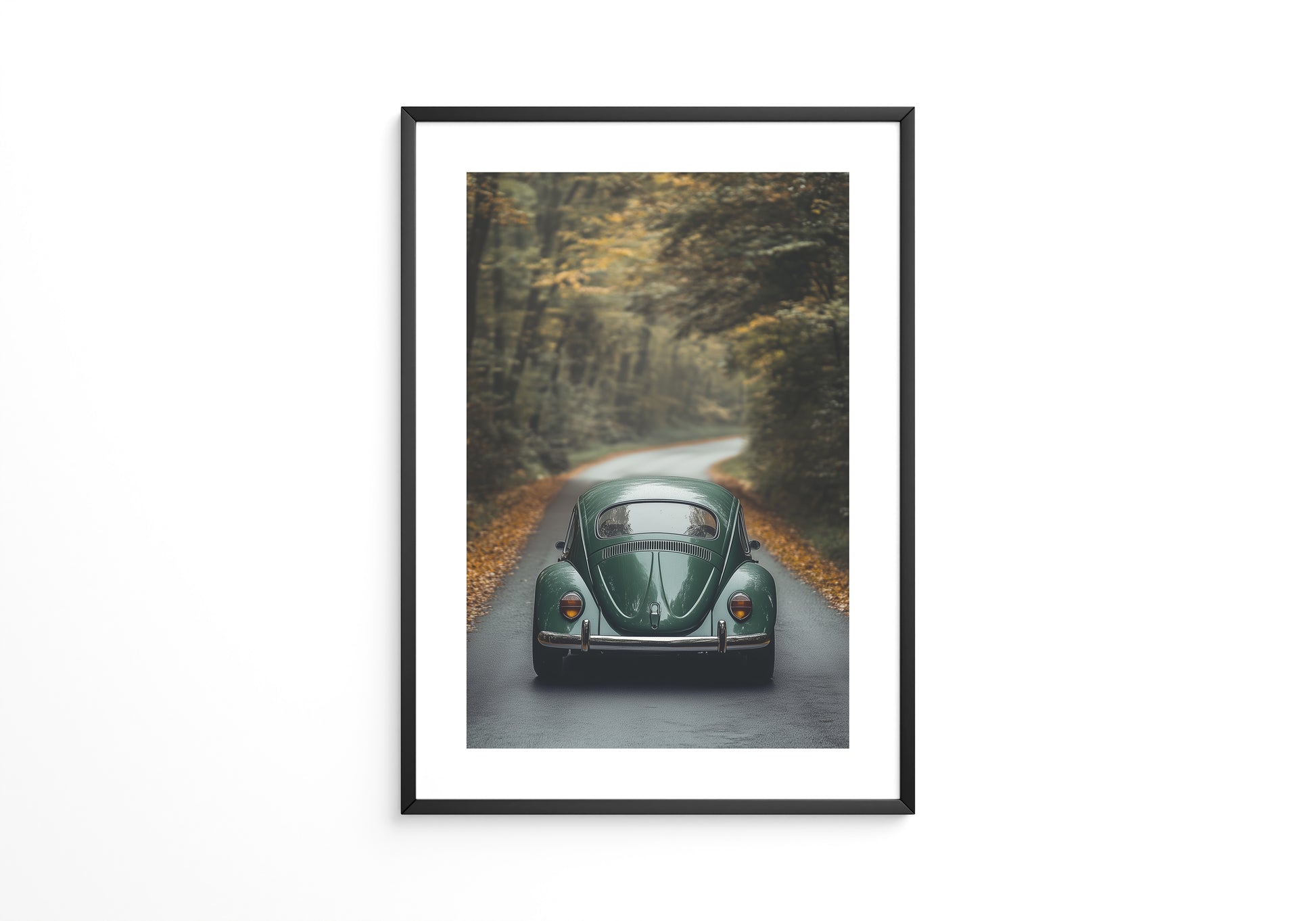 Grüner Käfer Waldstraße Vintage