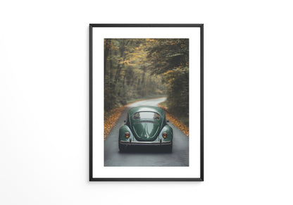 Grüner Käfer Waldstraße Vintage