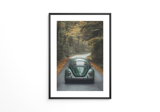 Grüner Käfer Waldstraße Vintage