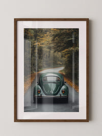 Grüner Käfer Waldstraße Vintage