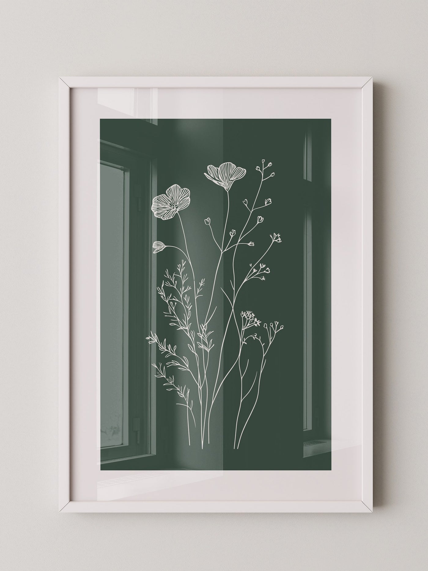 Blumen Silhouette grün