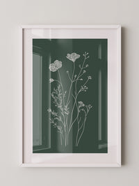 Blumen Silhouette grün