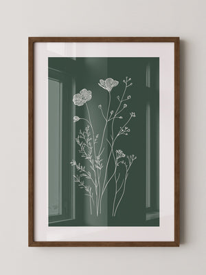 Blumen Silhouette grün