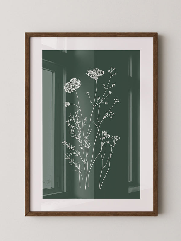 Blumen Silhouette grün