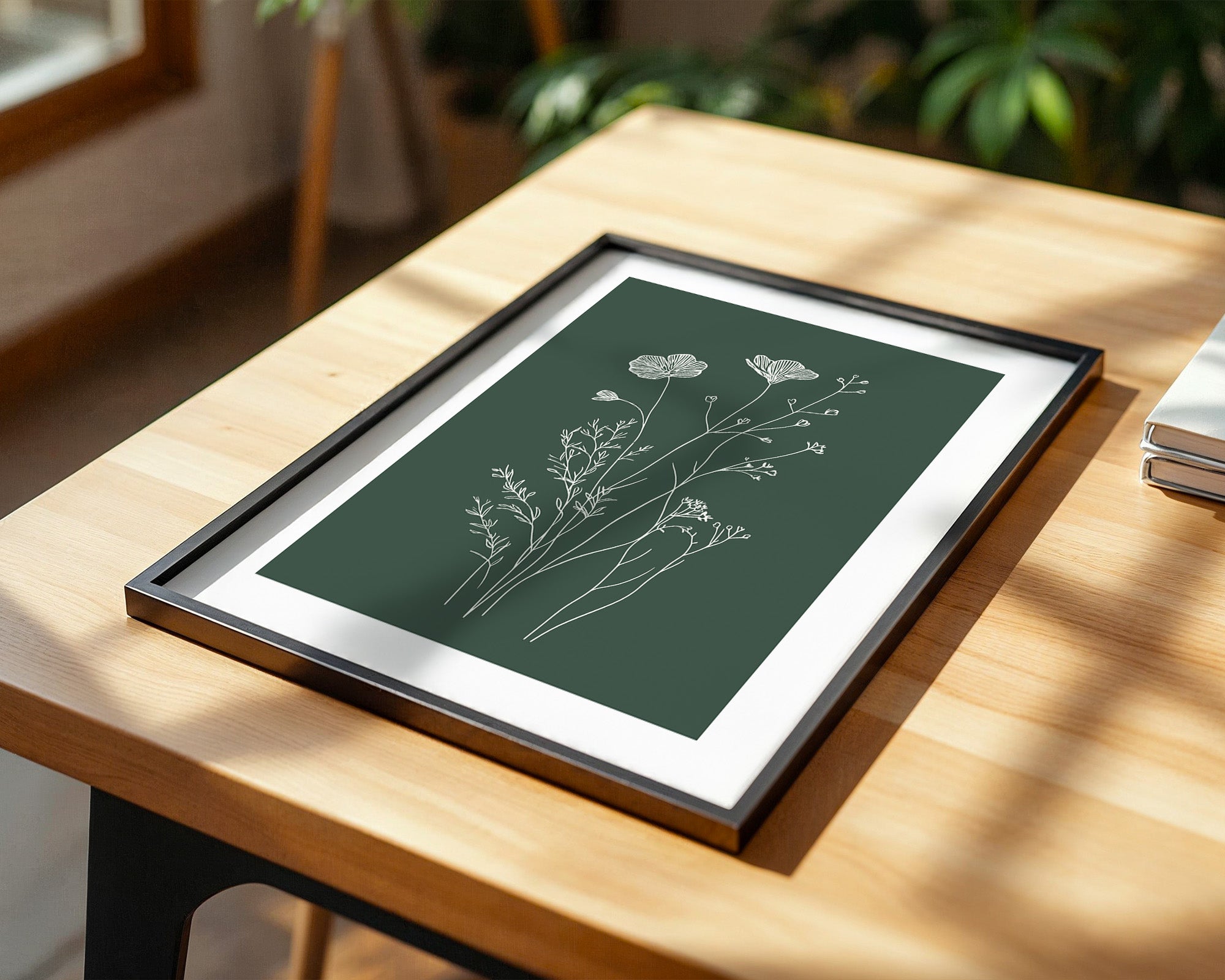 Blumen Silhouette grün