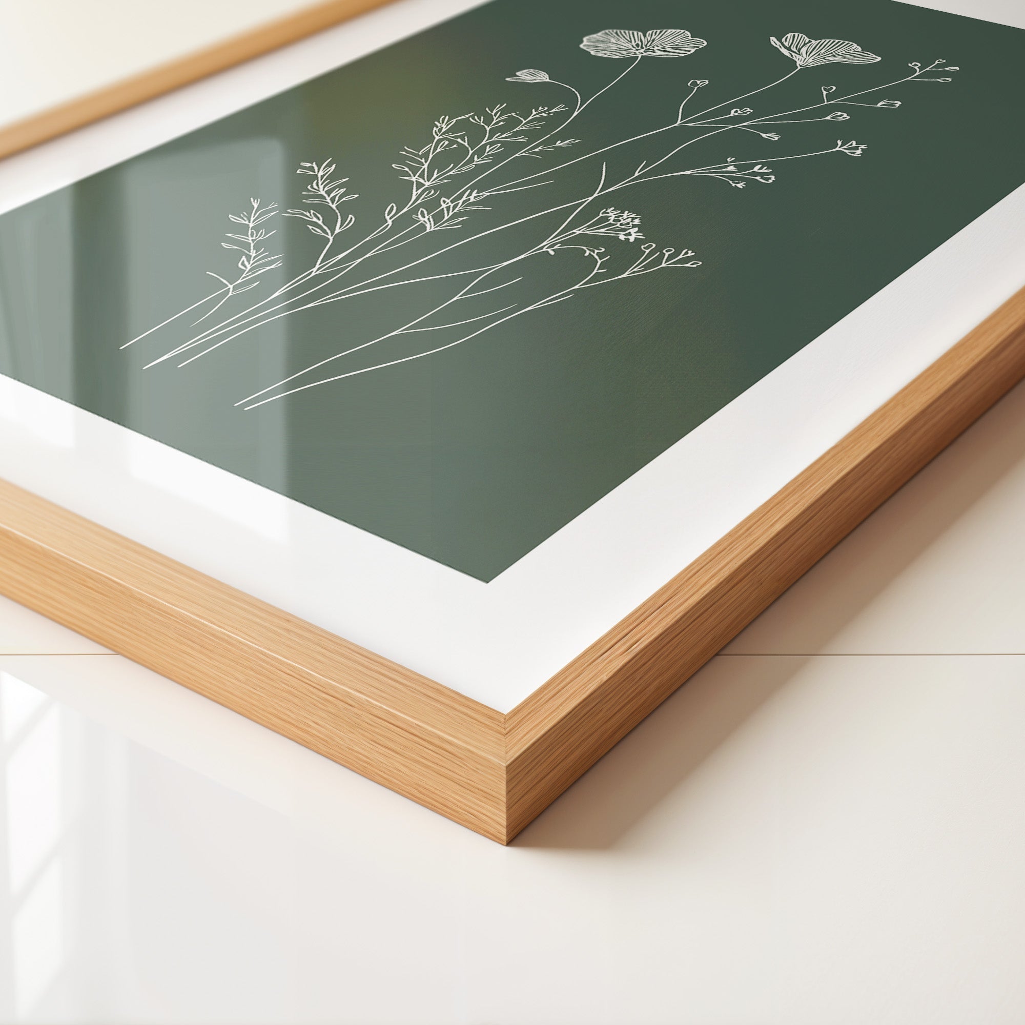 Blumen Silhouette grün