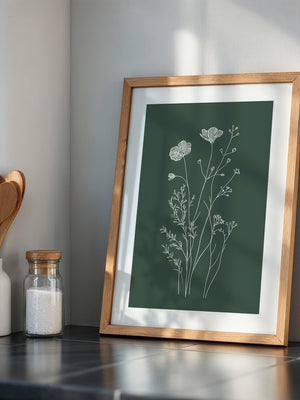 Blumen Silhouette grün