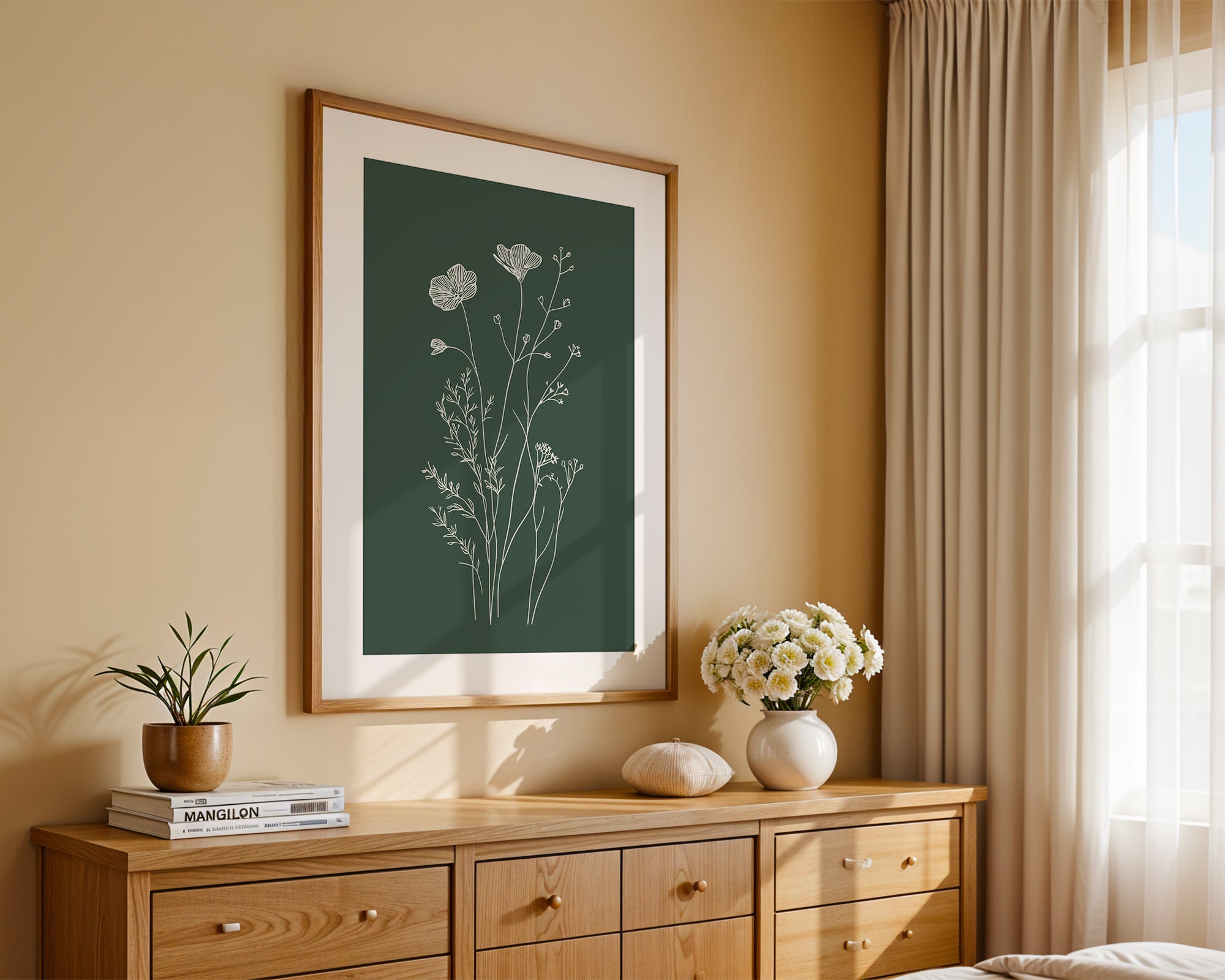 Blumen Silhouette grün