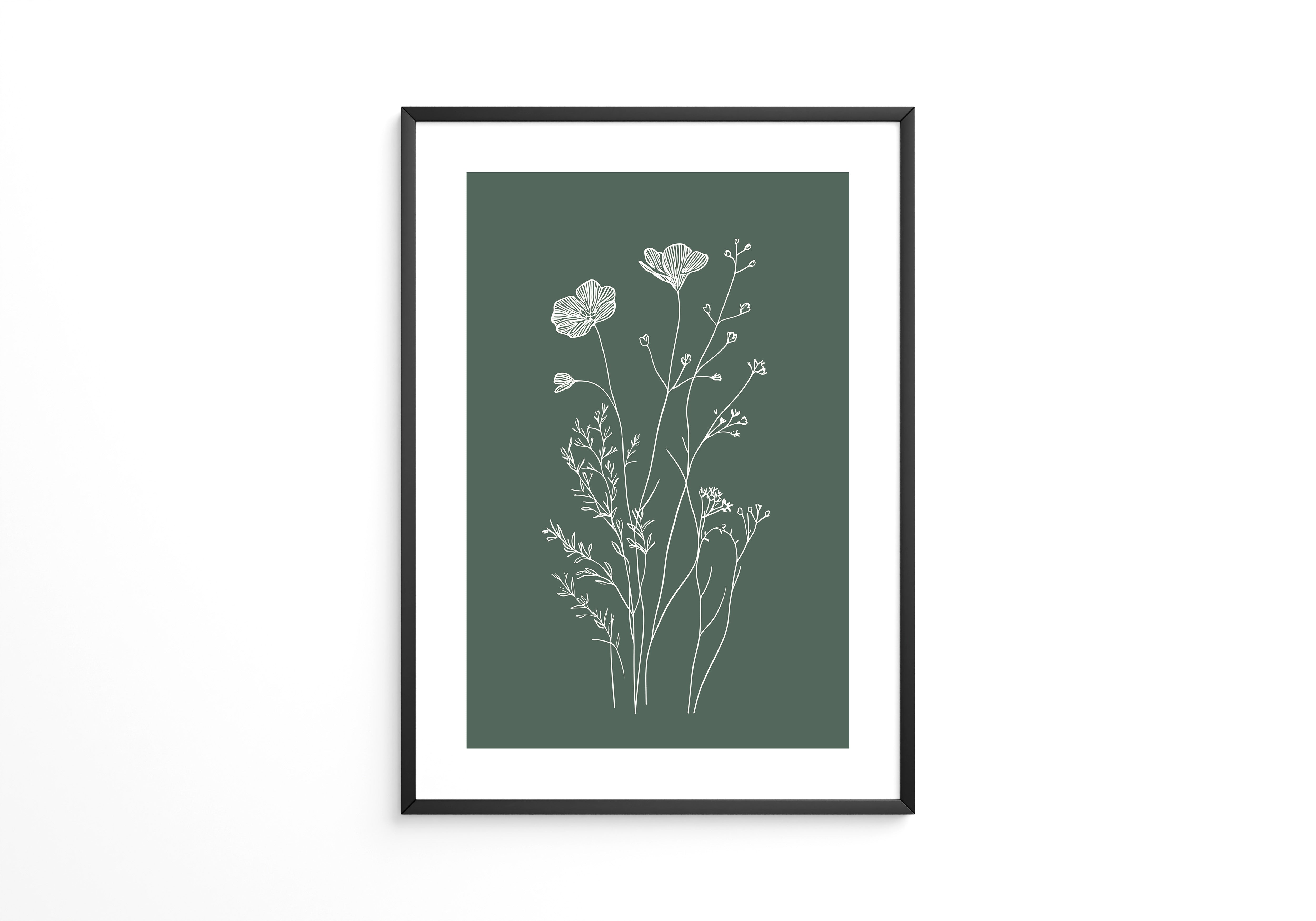 Blumen Silhouette grün