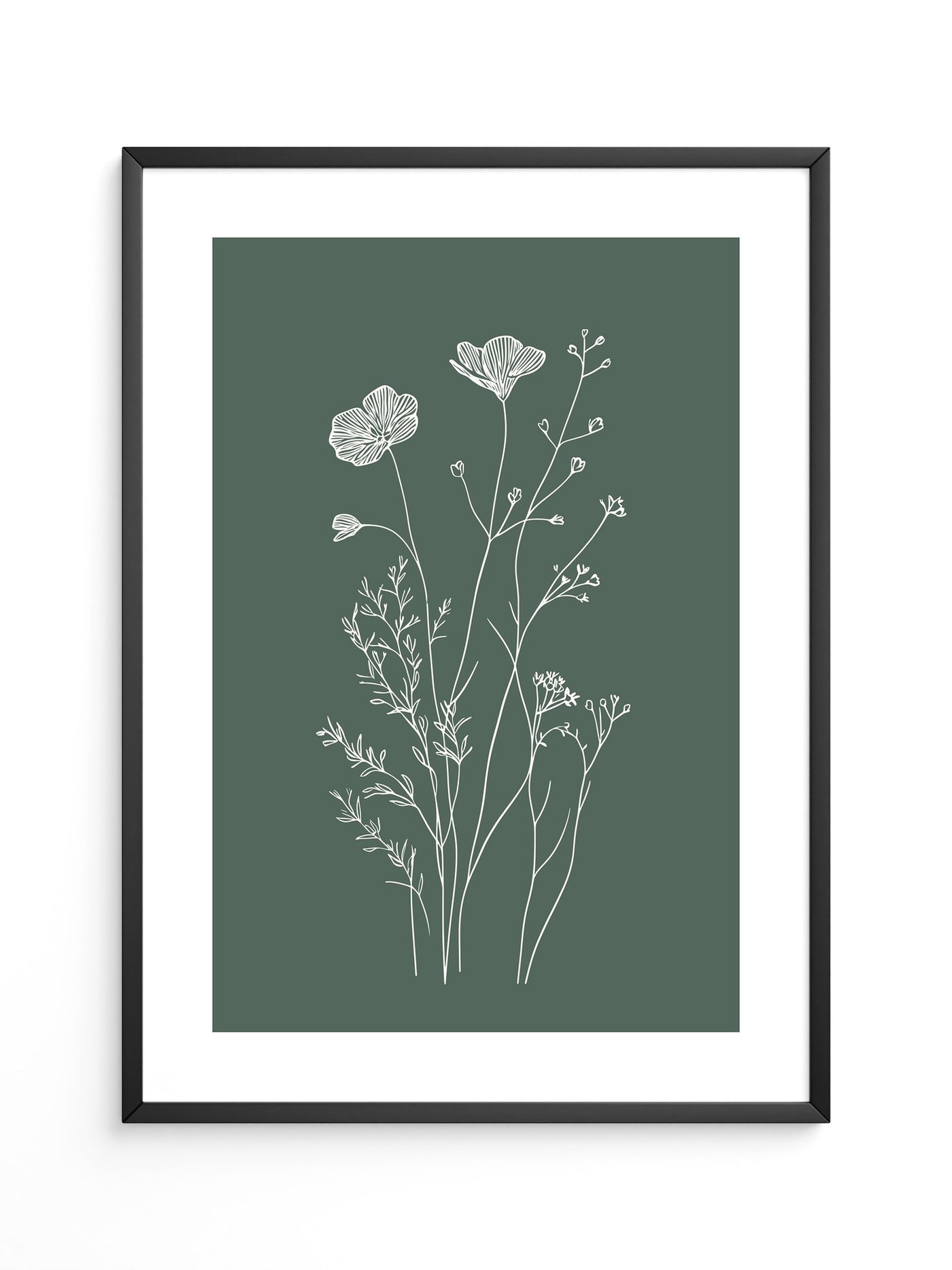 Blumen Silhouette grün