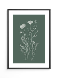 Blumen Silhouette grün