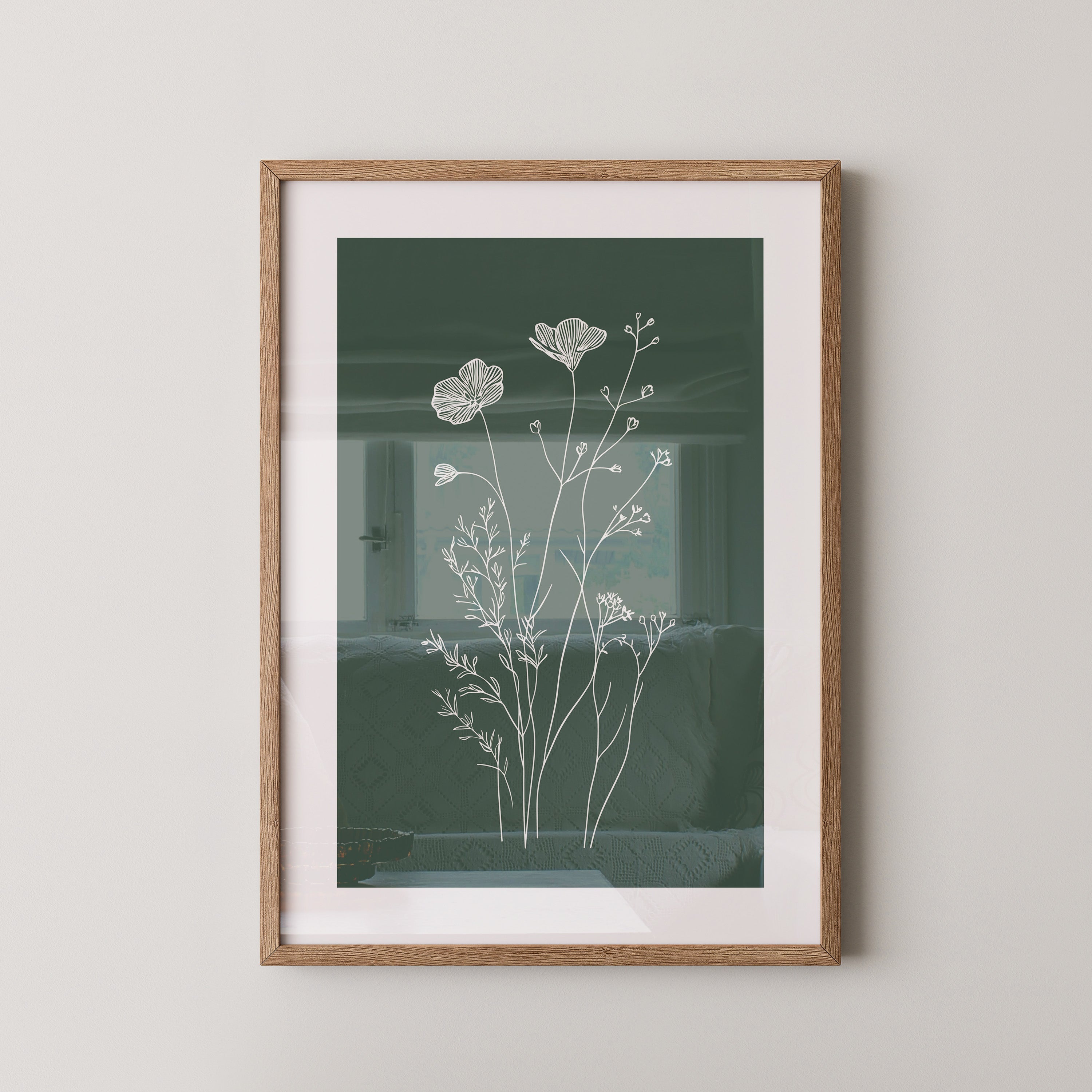 Blumen Silhouette grün