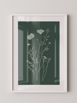 Blumen Silhouette grün