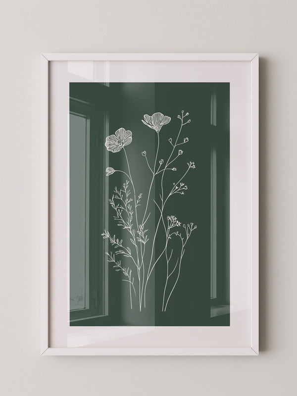 Blumen Silhouette grün