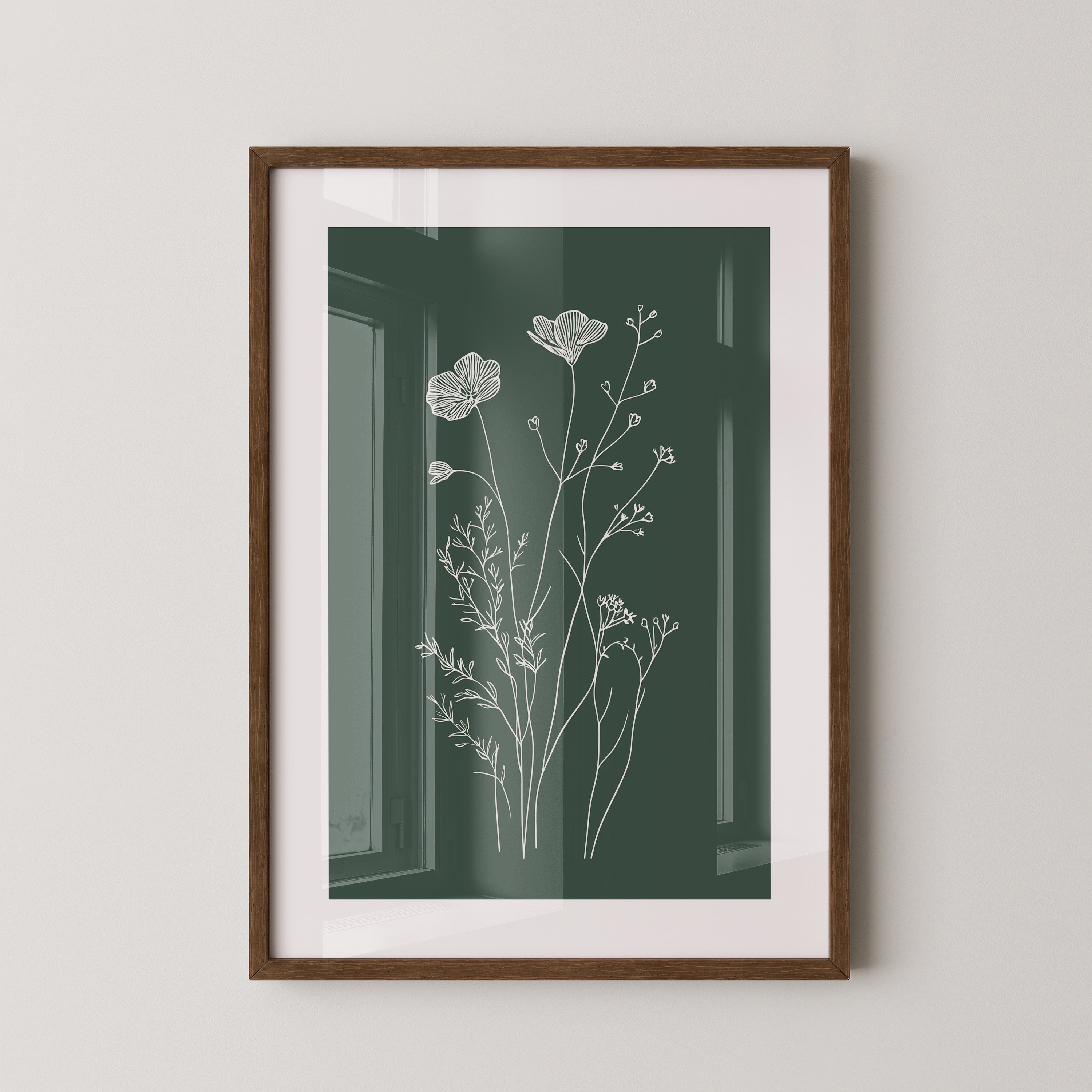 Blumen Silhouette grün