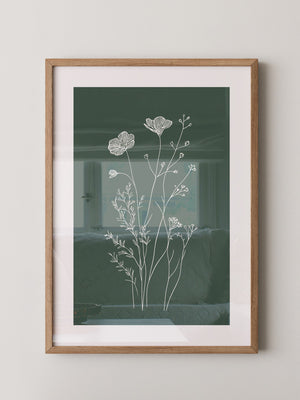 Blumen Silhouette grün