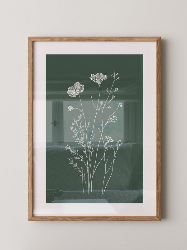 Blumen Silhouette grün