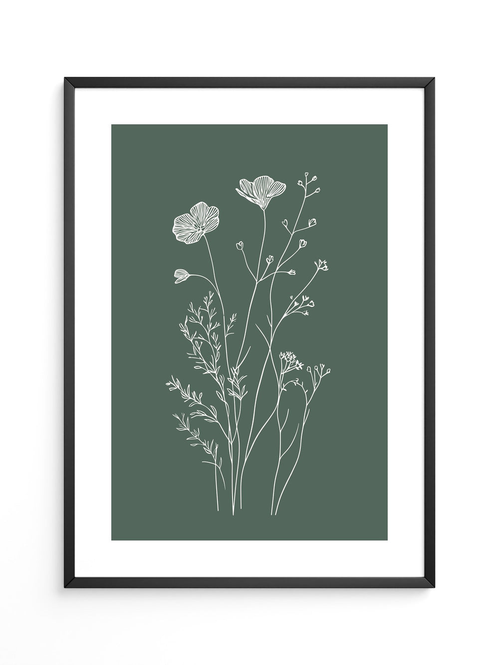 Blumen Silhouette grün