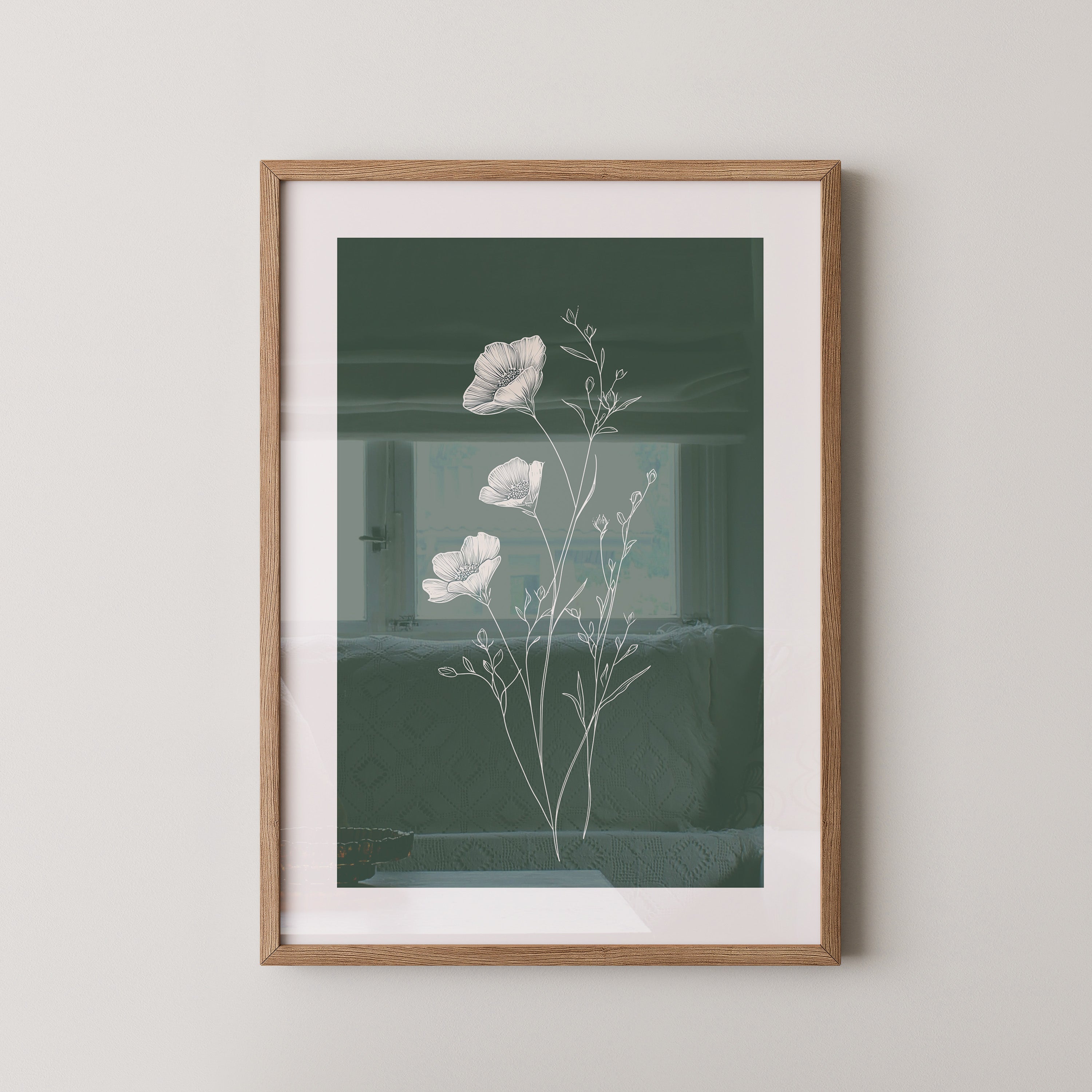 Blumen Illustration grün