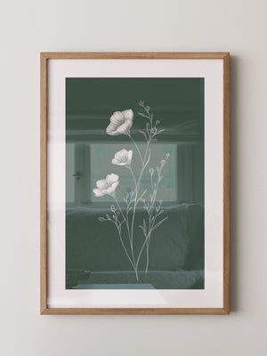 Blumen Illustration grün