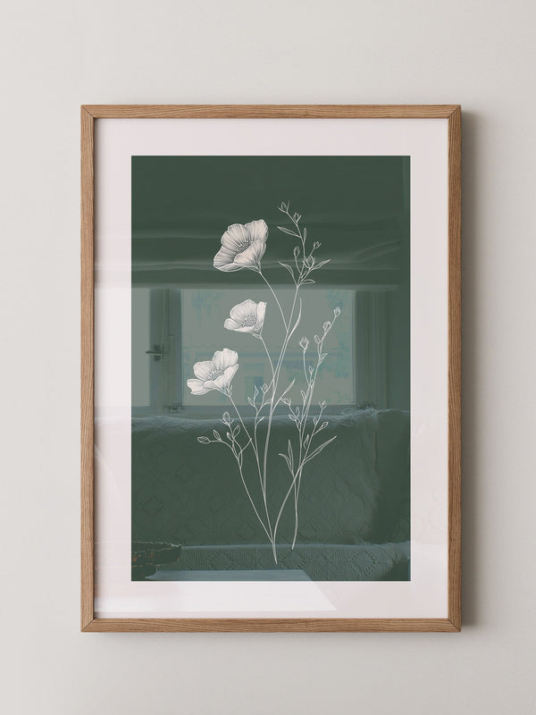 Blumen Illustration grün