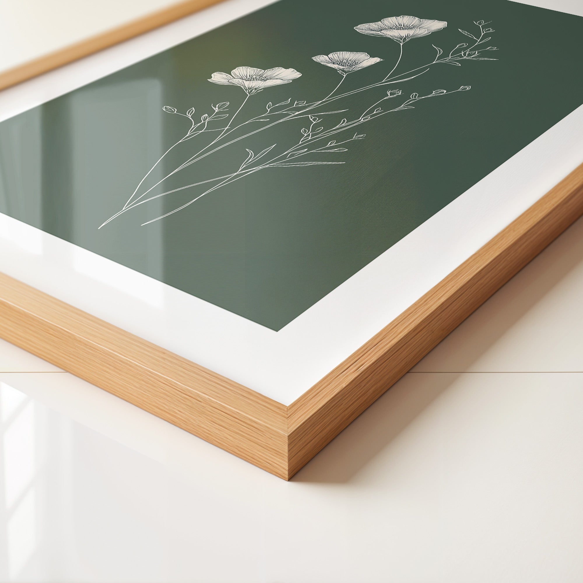 Blumen Illustration grün