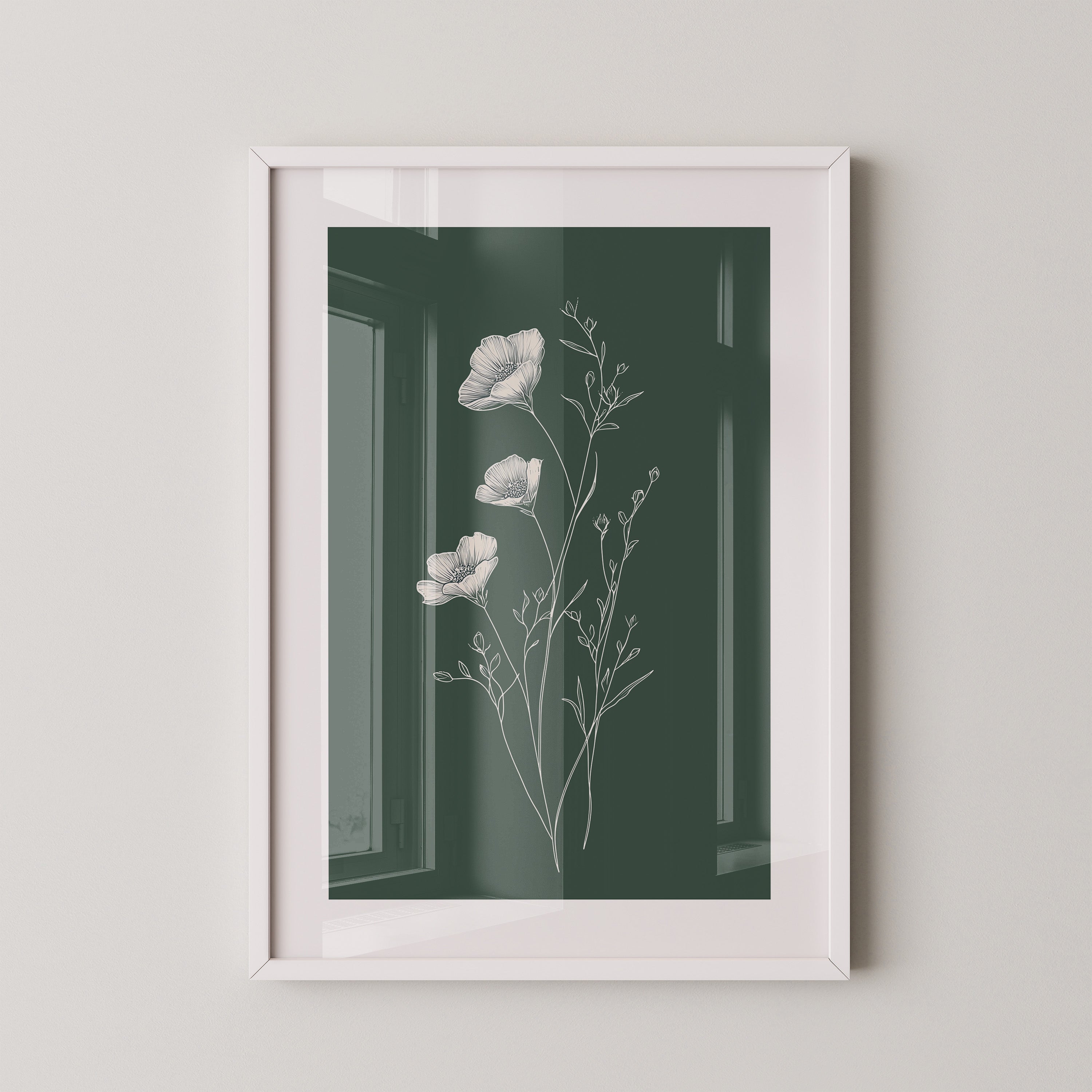 Blumen Illustration grün