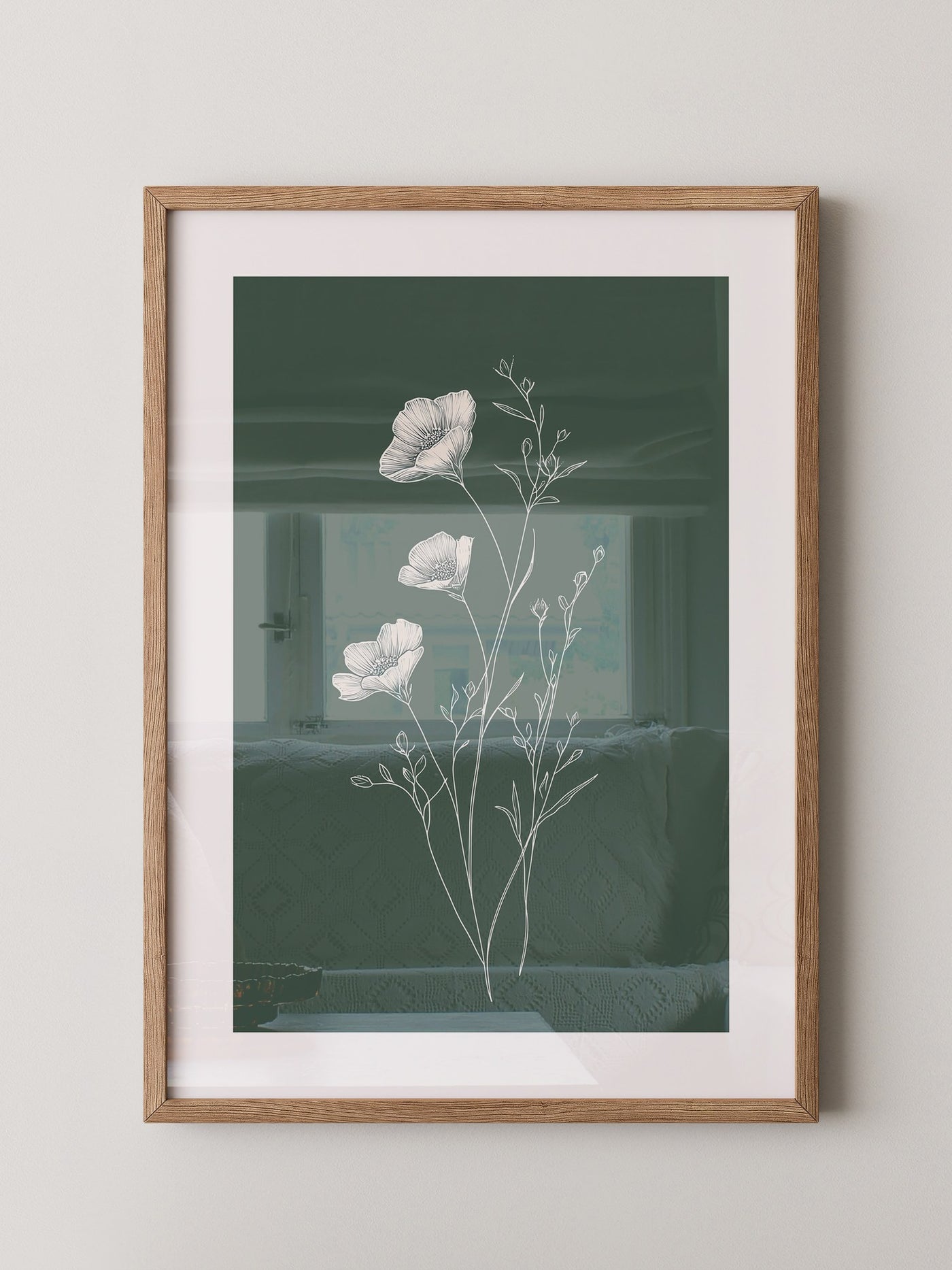 Blumen Illustration grün