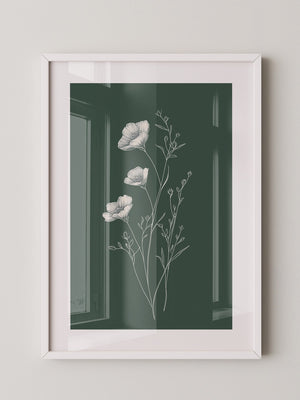 Blumen Illustration grün