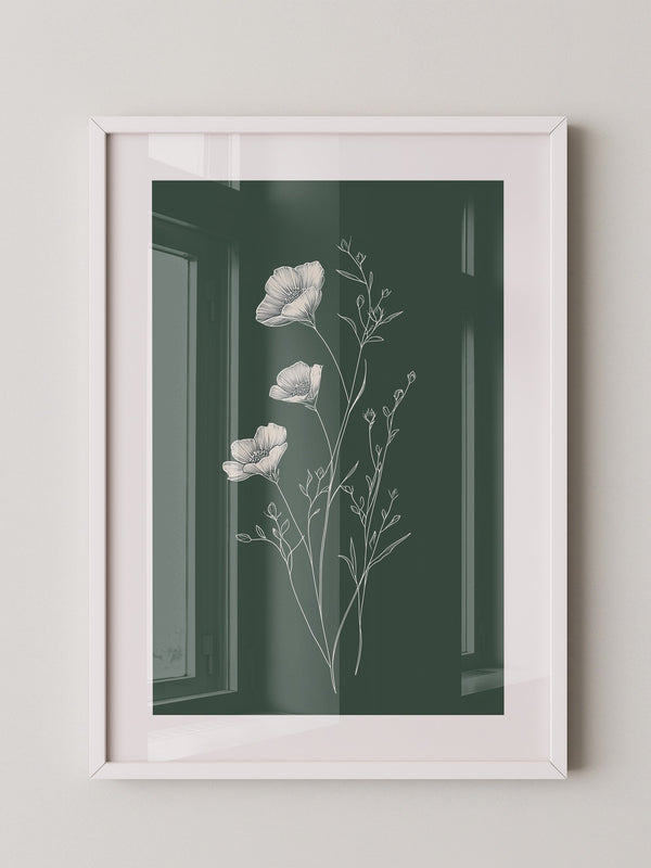 Blumen Illustration grün