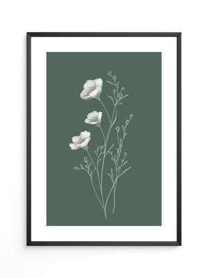 Blumen Illustration grün