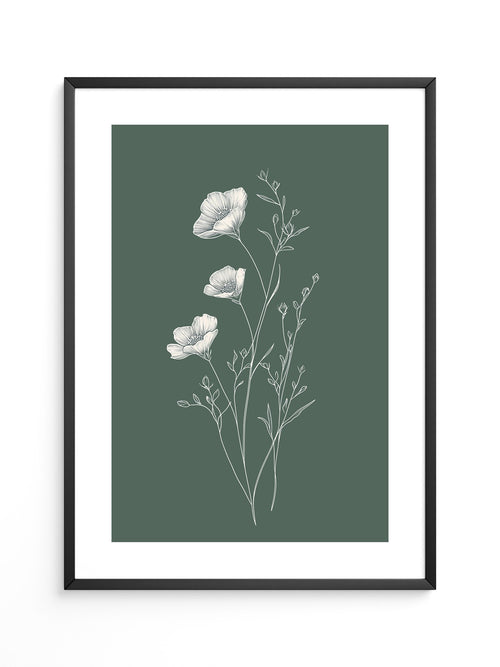 Blumen Illustration grün