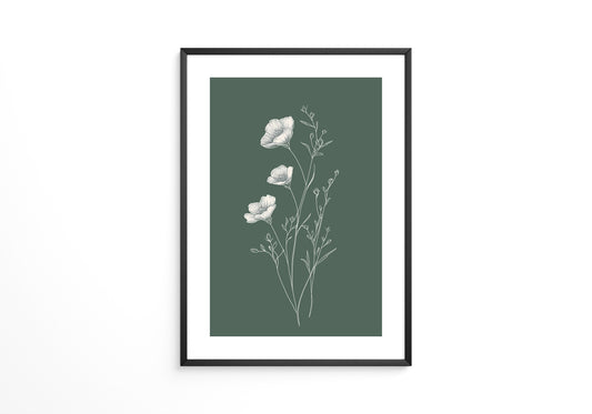 Blumen Illustration grün