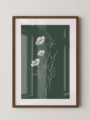 Blumen Illustration grün