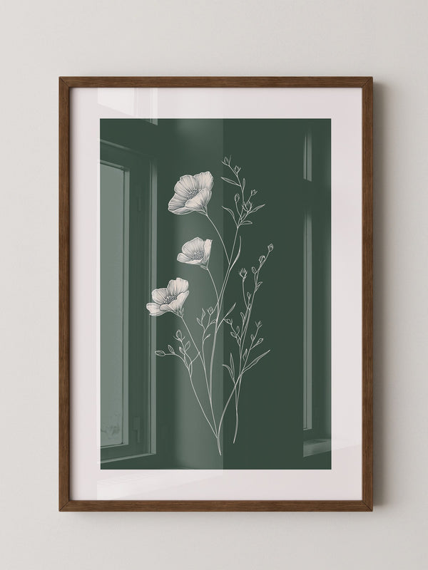 Blumen Illustration grün