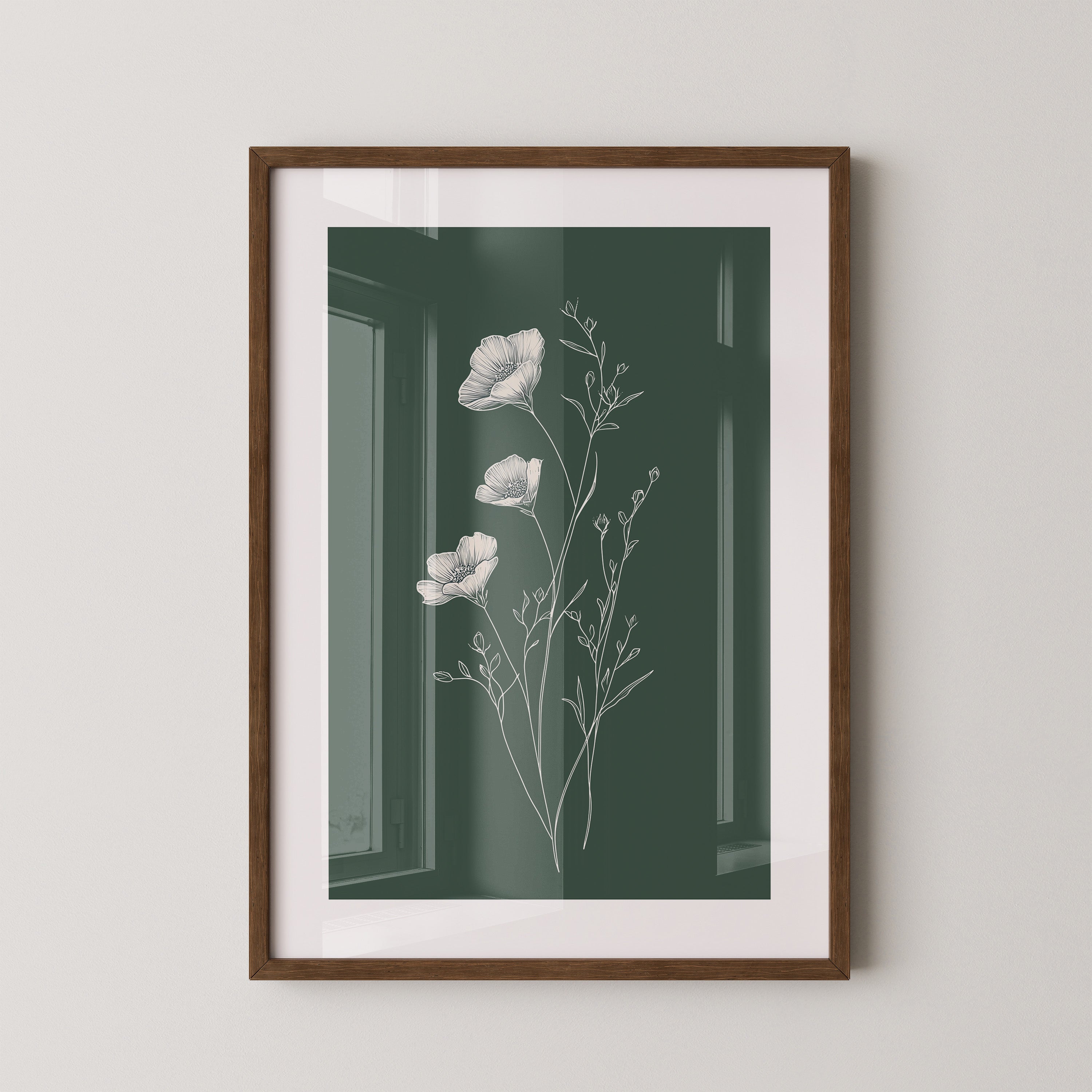 Blumen Illustration grün