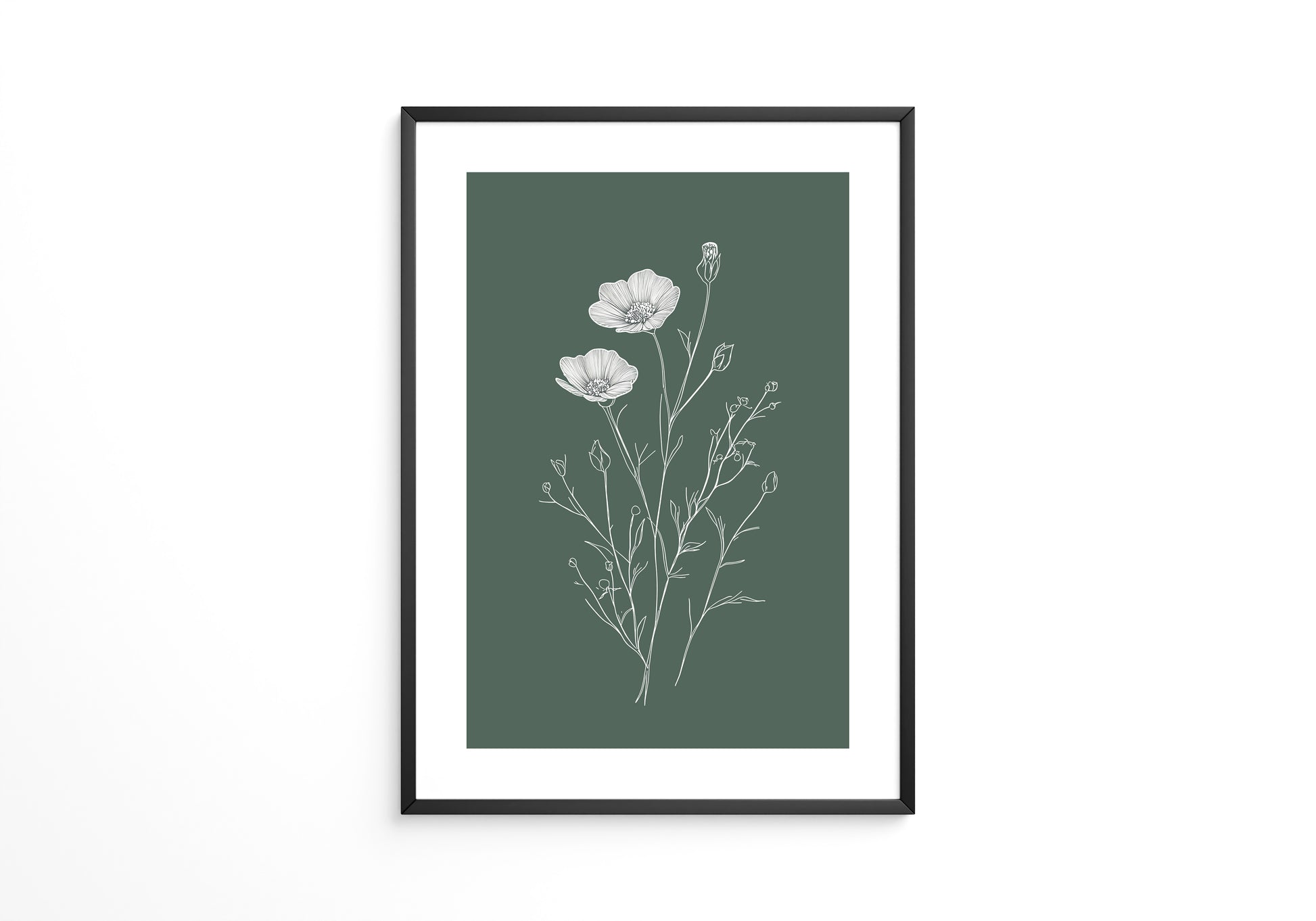 Blumen Skizze auf Grün
