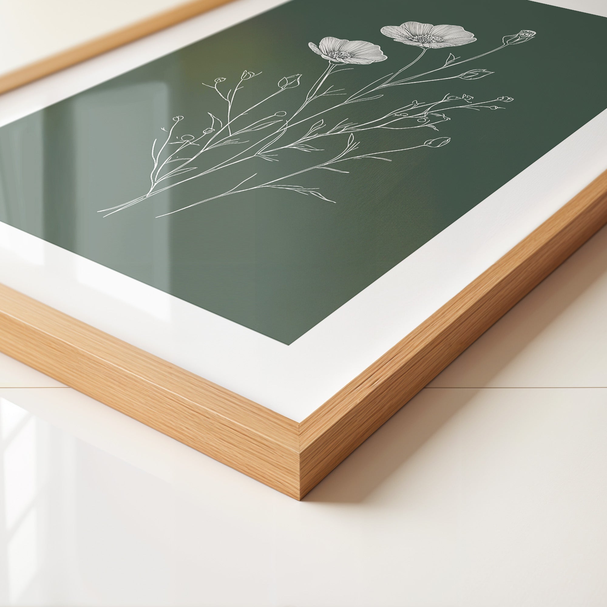 Blumen Skizze auf Grün