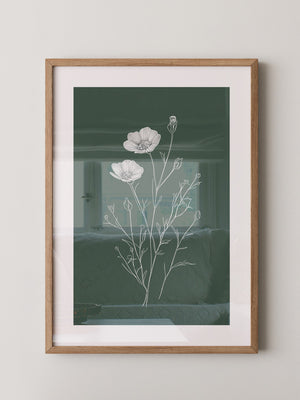 Blumen Skizze auf Grün