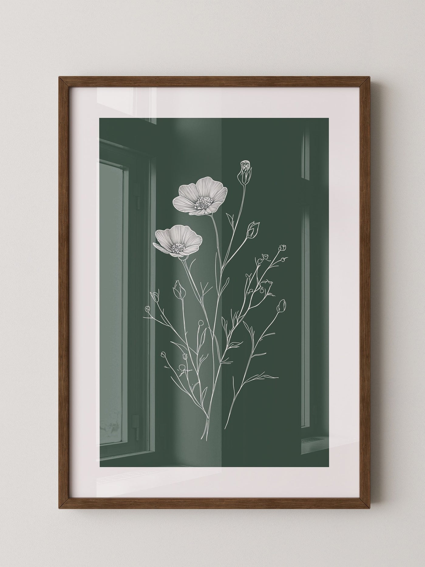 Blumen Skizze auf Grün
