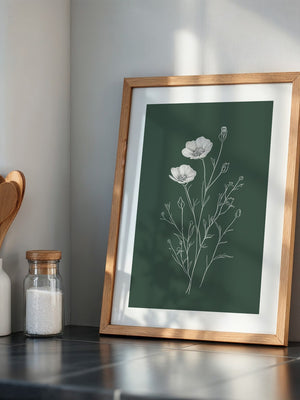 Blumen Skizze auf Grün