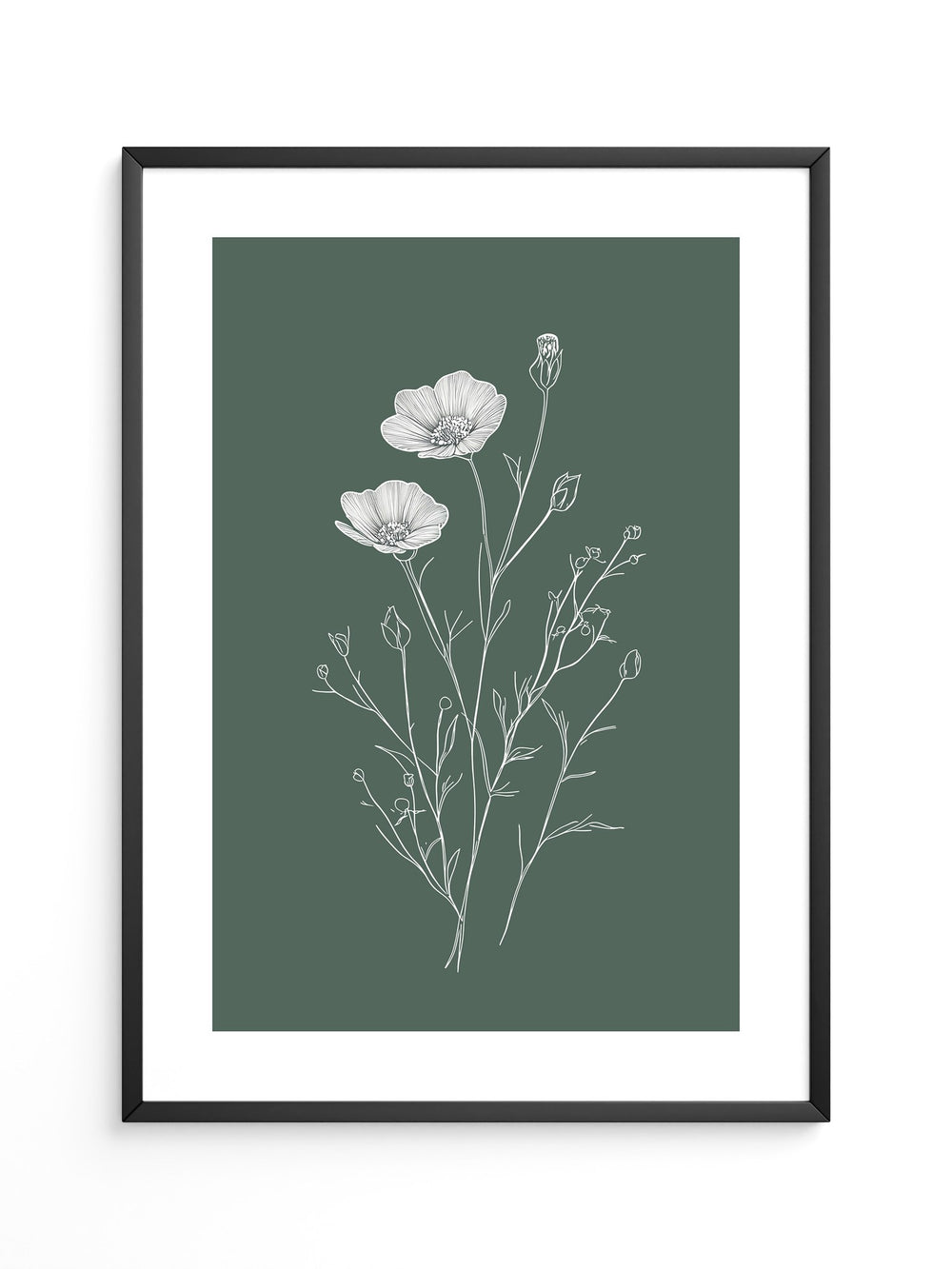 Blumen Skizze auf Grün