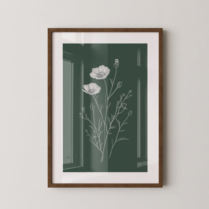 Blumen Skizze auf Grün