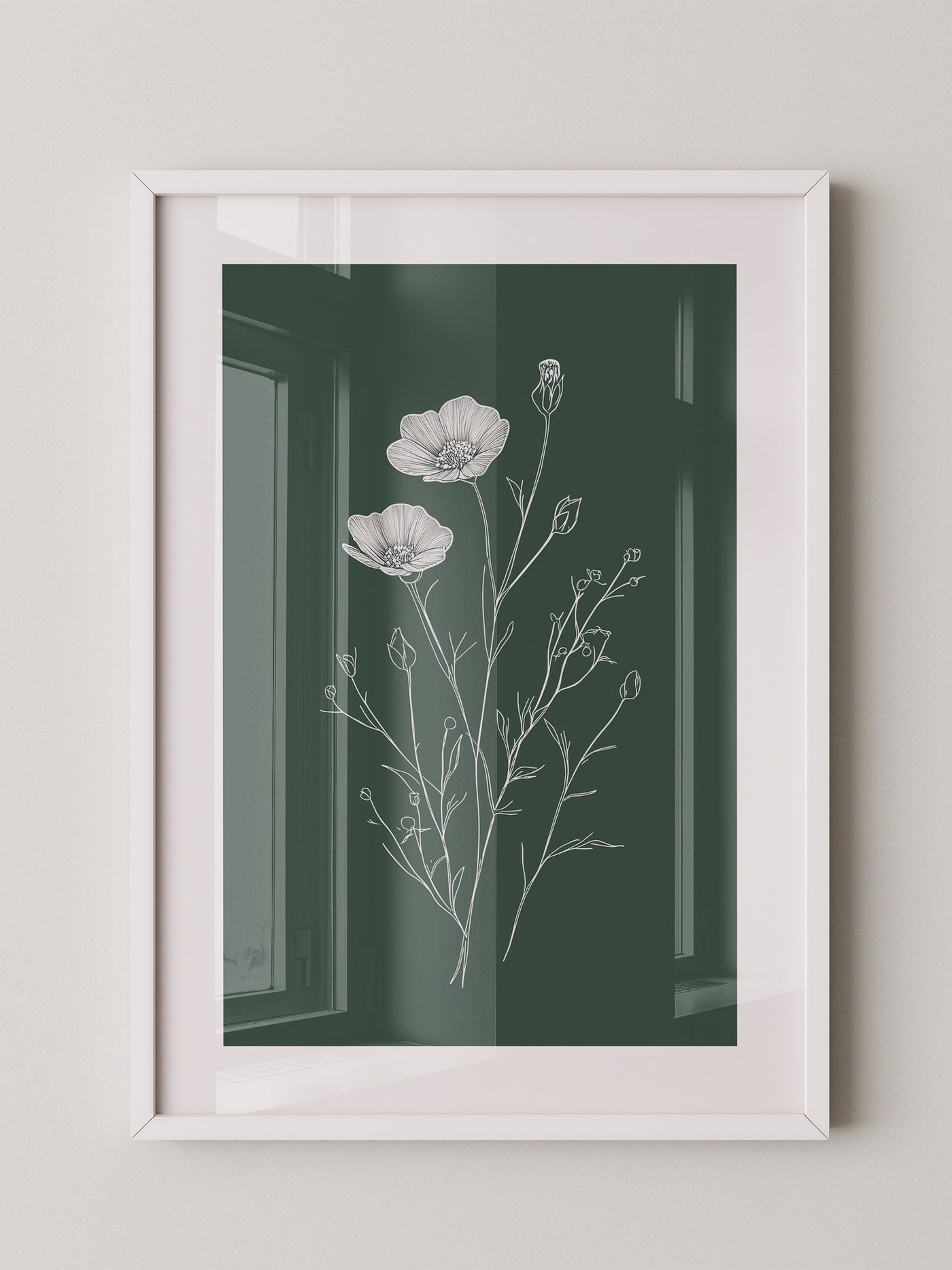 Blumen Skizze auf Grün